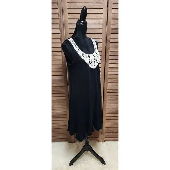 Style & Co New Women's Black Sleeveless Knee Length Cotton Dress Size Medium M - Picture 3 of 8
